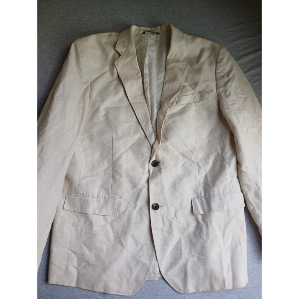 Banana Republic Blazer Mens 46 R Linen Flax Two Button Notch Collar Classic Fit
